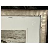 Framed Vintage Black & White Sailboat Photograph - Two-Masted Sailing Vessel