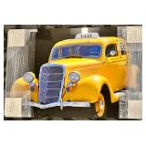 Acrylic Painting - Vintage Yellow Taxi Car