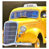 Acrylic Painting - Vintage Yellow Taxi Car