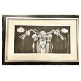 Motorcycle Handlebars Front View Framed Art Print - Chalkboard Style