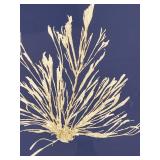 Sea Fan Coral Framed Wall Art on Royal Blue Background & Coastal Decor