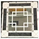 Mirror & Wood Frame - White Painted Multi-Pane Window Insert with Wire Mesh
