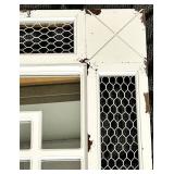 Mirror & Wood Frame - White Painted Multi-Pane Window Insert with Wire Mesh