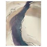 Framed Abstract Canvas Art - Circular Ring Composition in Soft Neutrals