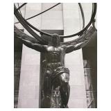 Atlas Statue Framed Photo Armillary Sphere Black & White
