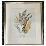 Framed Botanical Print - Dried Plant Arrangement & Silver Frame