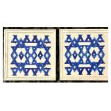 Framed Art Panels - Blue Geometric
