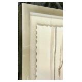 Abstract Striped Watercolor Collage on Torn-Edge Paper Framed Artwork