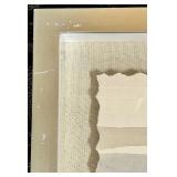 Abstract Striped Watercolor Collage on Torn-Edge Paper Framed Artwork