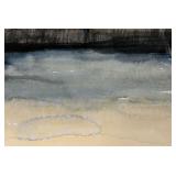 Watercolor Landscape Painting - Mountains & Lake Scene on Paper