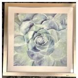 Succulent Art Print & Silver Frame