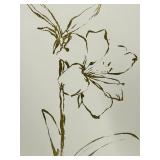 Iris Botanical Print Framed Art - White Frame & Gold Inner Border