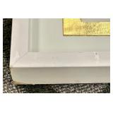 Iris Botanical Print Framed Art - White Frame & Gold Inner Border