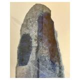 Abstract Artwork - Framed Blue-Gray Leaf on Cream Background