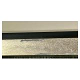 Abstract Artwork - Framed Blue-Gray Leaf on Cream Background