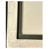 Framed Abstract Artwork - Vertical Blue/Green Watercolor in Black Mat