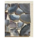 Blue Glass Mosaic Panel - Framed Artwork & Linen Mat Wall Decor