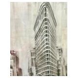 Flatiron Building Framed Cityscape Print - Grayscale NYC Architecture Art