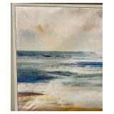 Abstract Seascape Canvas Wall Art - Silver Frame