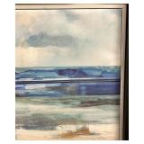 Abstract Seascape Canvas Wall Art - Silver Frame
