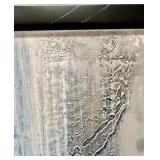 Abstract Textured Painting - Teal & Silver with Raised Texture - #1