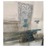 Abstract Textured Painting - Teal & Silver with Raised Texture - #2
