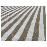 Striped Woven Rug - Tan & White 61" x 90"
