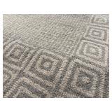 Amer Rug - Grey Geometric Border Area Rug for Living Room, Modern Textured Design 5