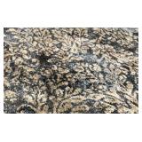 Kas Provence Machine-Made Loomed Area Rug - Damask Charcoal/Navy/Beige 26" x 43"