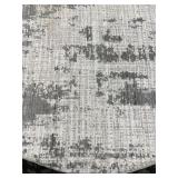 Round Gray & White Abstract Pattern Circular Area Rug - 105"