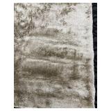 Beige Shag Area Rug - Plush High-Pile, Soft Texture - 90" x 110"
