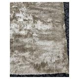 Beige Shag Area Rug - Plush High-Pile, Soft Texture - 90" x 110"