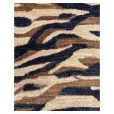 Tiger Stripe Wool Rug - Handcrafted in India - 100% Wool - 5