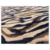 Tiger Stripe Wool Rug - Handcrafted in India - 100% Wool - 5