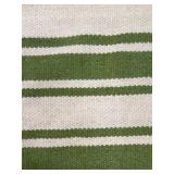 Nourison Rio Vista Dhurrie Rug - Olive Green & Ivory Stripes - 8 ft x 10 ft