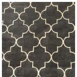 AMER HOR-22 Moroccan Trellis Area Rug - Dark Gray & Ivory 8 ft x 11 ft