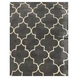 AMER HOR-22 Moroccan Trellis Area Rug - Dark Gray & Ivory 8 ft x 11 ft