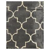 AMER HOR-22 Moroccan Trellis Area Rug - Dark Gray & Ivory 8 ft x 11 ft