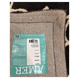 AMER HOR-22 Moroccan Trellis Area Rug - Dark Gray & Ivory 8 ft x 11 ft