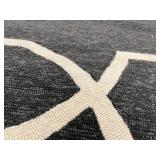 Geometric Border Rug - Dark Gray & Cream - 8