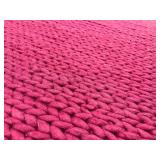 Rug Mat - Pink Braided Knit Floor Rug for Living Room & Entryway 8