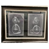 Bicicletta Bicycle Art Prints - Framed Vintage Set (Lot of 4)