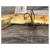 4 - Fishing Lures and 1 Plano Plastic Tackle Box -Heddon Wood Cobra - Original Rapala Finland - Rapala - Brooks Reefer