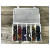 Plastic Flambeau Tackle Box Full of Rubber Fishing Lures