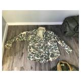 Sleeping Bag - Sears Insulated Coveralls (Size 46 Tall) - Camouflage Button Up Shirt ( Looks like it’s a Large or XL)