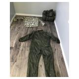 Sleeping Bag - Sears Insulated Coveralls (Size 46 Tall) - Camouflage Button Up Shirt ( Looks like it’s a Large or XL)