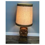 Table Lamp with a Wood Vintage Coffee Grinder Base