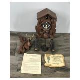 Vintage West Germany Cuckoo Clock - Had Elk Head - Rabbit and Bird - see description for more info