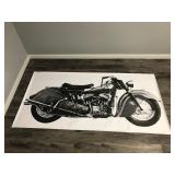 1946 Indian Chief Mural Motorcycle Poster - 72.5” long x 36” wide