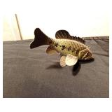 2 Signed hand carved/painted spearing fish decoys and 2 other fish decoys